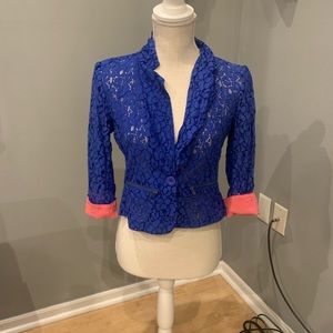 Material girl blue lace blazer